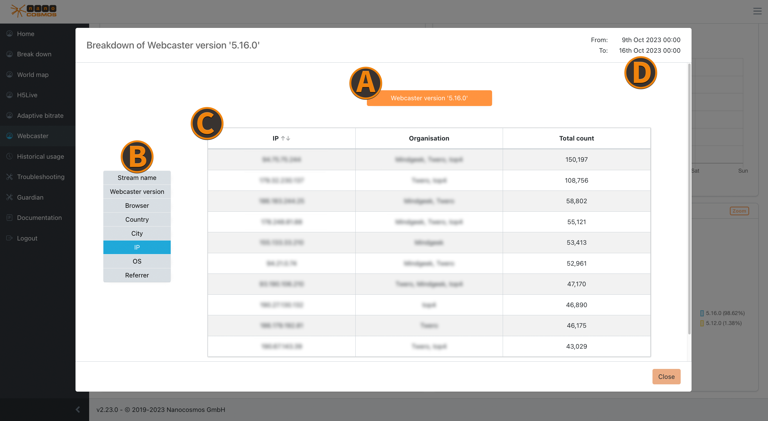 Screenshot: Zoom on Webcaster
