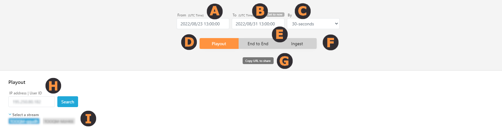 Screenshot: Playout Time Picker